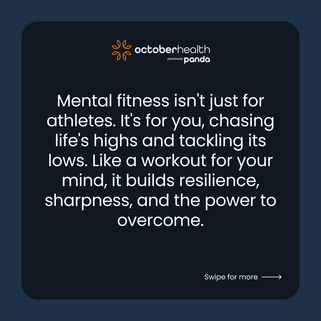 octoberhealth's tweet photo. Mental fitness: the art of fine-tuning your mind for life's challenges and opportunities.
Swipe to learn the building blocks for a stronger mental state and tips to keep it robust.
Ready to train your brain? 📲
Download the October app now.
#MentalFitness #OctoberHealth https://t.co/LPgGkwsAw1