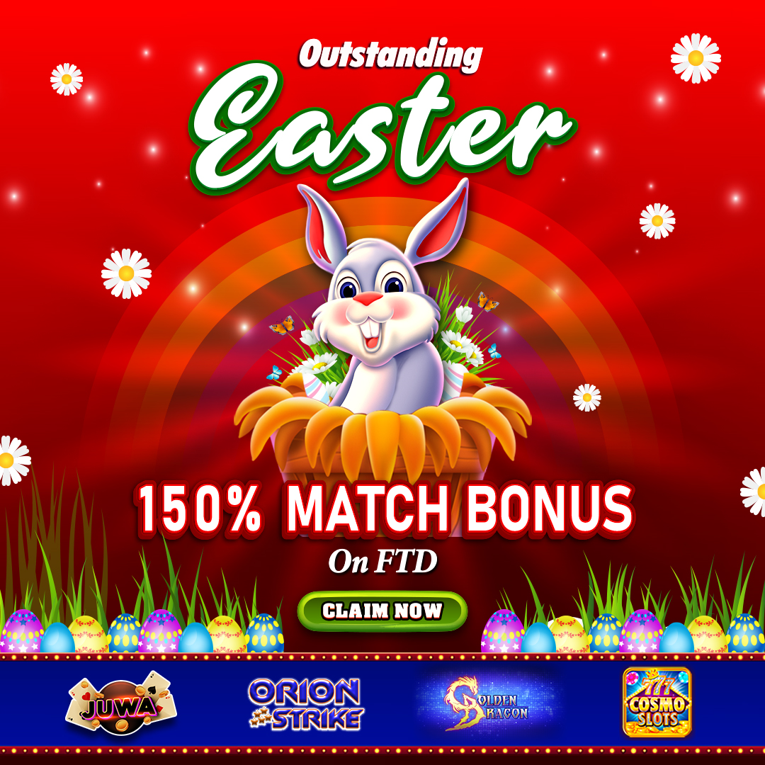 Sign Up Now: orionstarsplayerslounge.com

Celebrate the joyous occasion with us and collect your 150% Match Bonus on First Deposit now! 🎁 
Don't miss out on this egg-citing offer – hop on over and start playing today!
#Orionstars #Orionstarscasino #happyeaster #easter2024