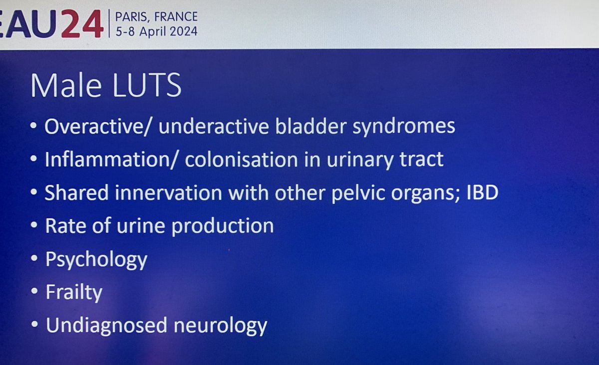 Jean-Nicolas Cornu (@jncornu) on Twitter photo Thanks to Professor <a href="/MarcusDrakeUrol/">Marcus Drake</a> for pointing out what is essential : Male LUTS are more than prostate ! More than ever! thanks to enlarged views and growing knowledge <a href="/Uroweb/">European Association of Urology (EAU)</a> <a href="/cgratzke/">Christian Gratzke</a> Thanks to Professor <a href="/MarcusDrakeUrol/">Marcus Drake</a> for pointing out what is essential : Male LUTS are more than prostate ! More than ever! thanks to enlarged views and growing knowledge <a href="/Uroweb/">European Association of Urology (EAU)</a> <a href="/cgratzke/">Christian Gratzke</a>