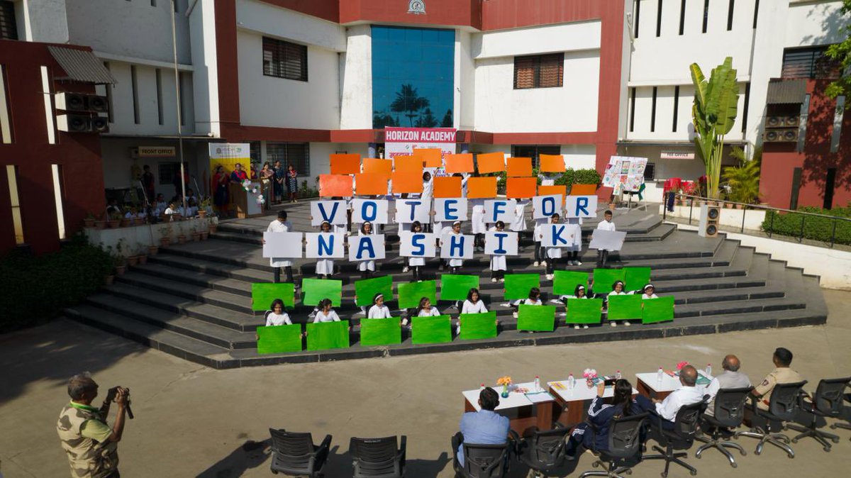 An absolute blast! Voting awareness program at Horizon academy Nashik. #VoteKarNashikkar