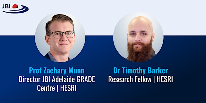 Our next JBI Adelaide GRADE workshop will be held online on May 28, 2024! This 1-day workshop will focus on theory of GRADE, and you will have the chance to practice some hands-on activities. Get your tickets here: events.humanitix.com/jbi-grade-work… 
#GRADEApproach <a href="/JBIEBHC/">JBI</a> <a href="/GRADE_WG/">GRADE Working Group</a>