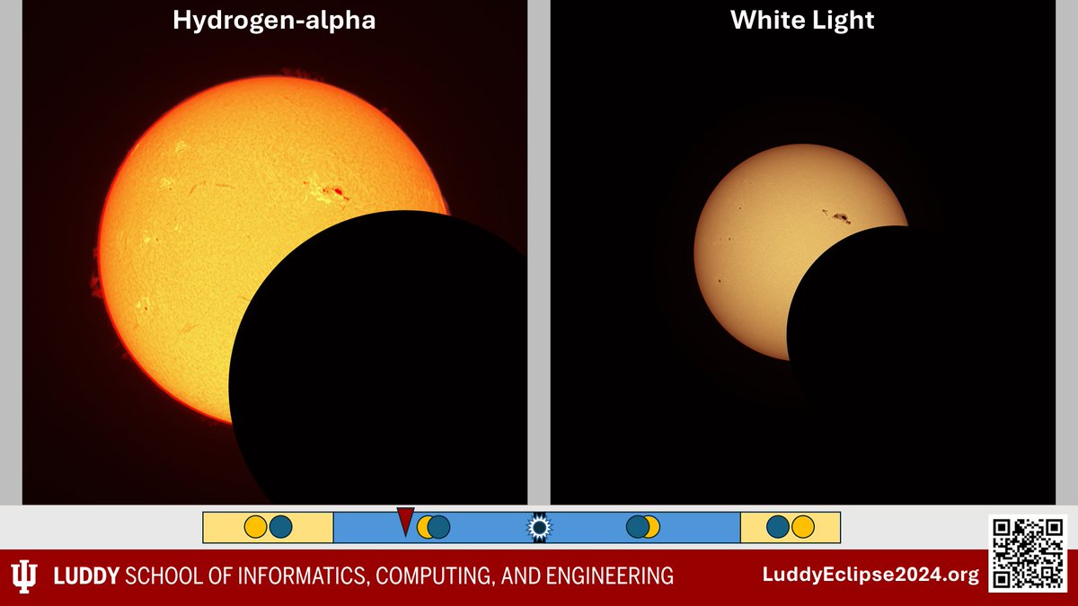 Bloomington's weather for the total solar eclipse is looking good! Tune in today to see @IULuddy's 2-telescope livestream at 1 pm US Eastern, with the partial eclipse starting 1:49, and 4 minutes of totality at about 3:05. #SolarEclipse2024 youtube.com/watch?v=r6A4q5…