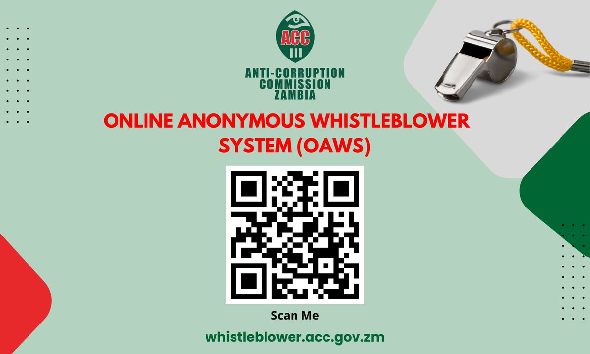 A NEW AND SECURE ANTI-CORRUPTION REPORTING SYSTEM
The Online Anonymous Whistleblower System (OAWS). Scan the QR code to report corruption anonymously.
#SpeakUp!YourVoiceMatters
#ReportCorruption
#SayNoToCorruption