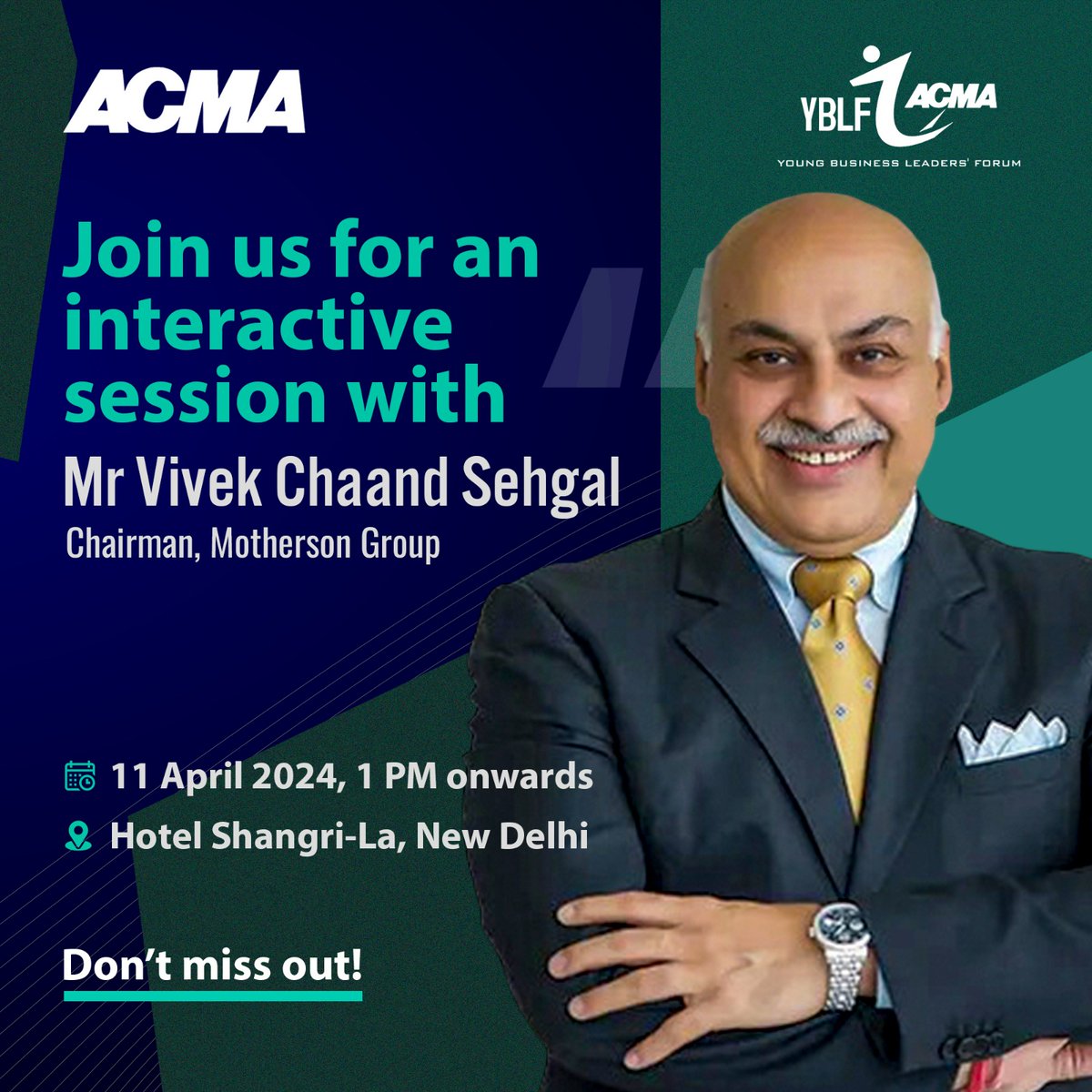 Join us for an enriching discussion featuring Mr. Vivek Chaand Sehgal, Chairman of Motherson Group, as we delve into strategies to bolster Indian components in the global automotive market. Mark your calendars: April 11, 2024, 1 PM at Hotel Shangri-La, New Delhi. #GlobalMarket