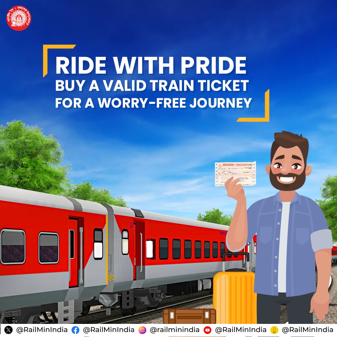 A #ResponsibleRailYatri always travels with a valid train ticket before starting their journey.