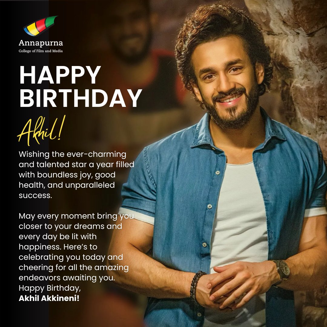 🎉✨ Happy Birthday, Akhil Akkineni! ✨🎉 Wishing the ever-charming and talented star a year filled with boundless joy, good health, and unparalleled success. May every moment bring you closer to your dreams and every day be lit with happiness. Here’s to celebrating you today and…