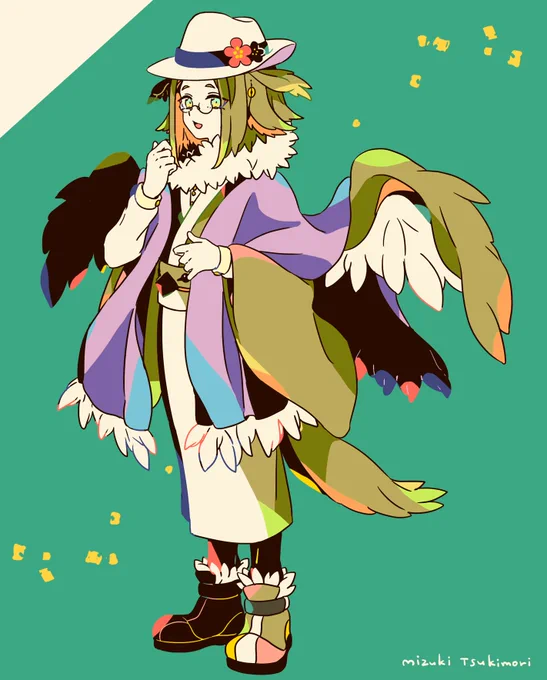 メジロくんとウグイスくんです #対になってる絵をあげる 