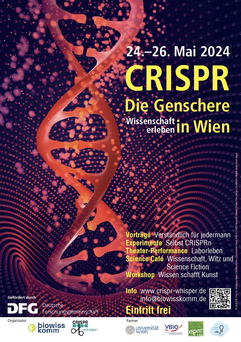 Interesse mehr über CRISPR zu erfahren? Diese Methode revolutioniert gerade die Lebenswissenschaften, die erste Therapie ist zugelassen, und die EU diskutiert die Anwendungen in Nutzpflanzen. Chancen? Risiken? Zukunft? Verstehen, ausprobieren, mitreden! crispr-whisper.de/2024/03/22/die…