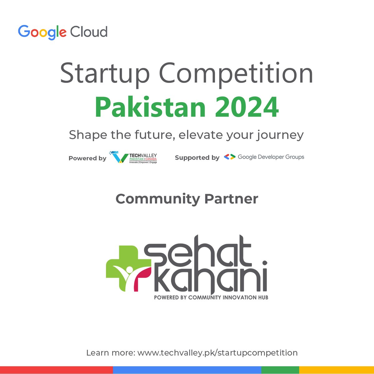 Exciting news! Sehat Kahani is now the official Community Partner for Google Cloud Startup Competition Pakistan 2024! Callingall Pakistani startups in AI, e-commerce, fintech, digital tech, sustainability, and more. Apply now at techvalley.pk/startupcompeti… @TechValleyPak @googlecloud