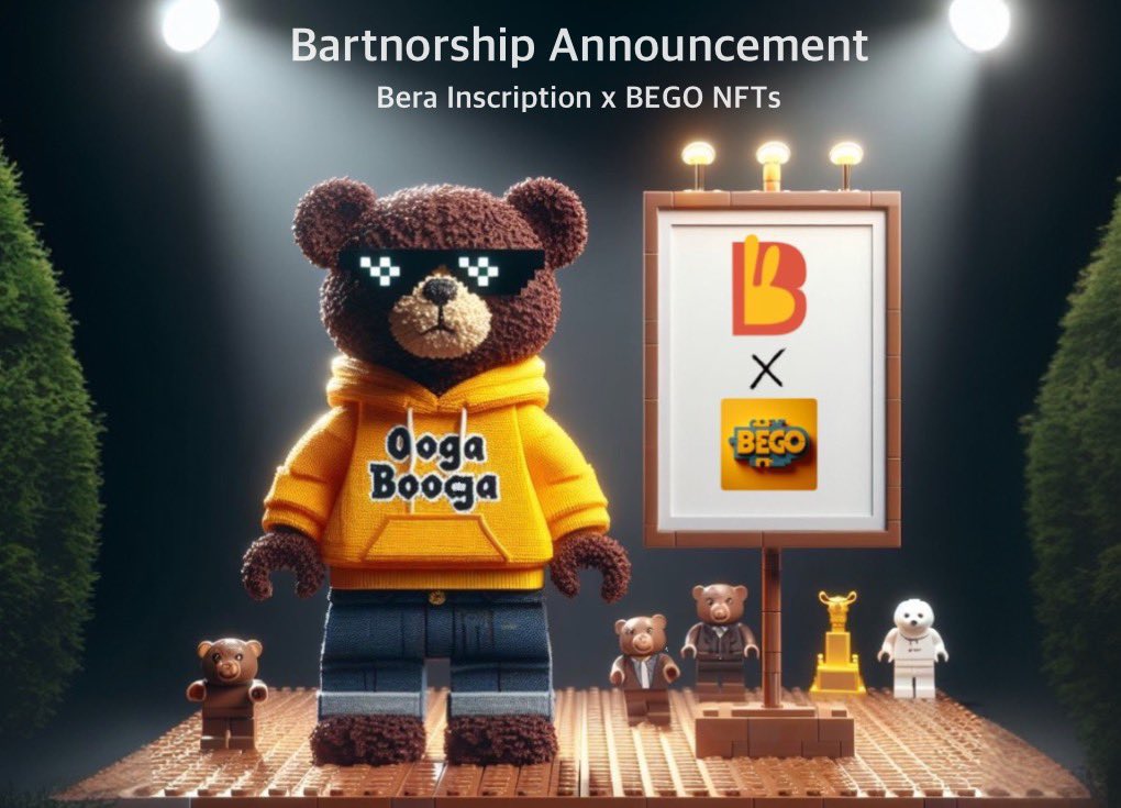 🚨Partnoorship Announcement🤝

🔥 Bera Inscription X @BEGO_NFTs 

A quality NFT project on @Berachain. Each piece is crafted from innovative and remarkable ideas.