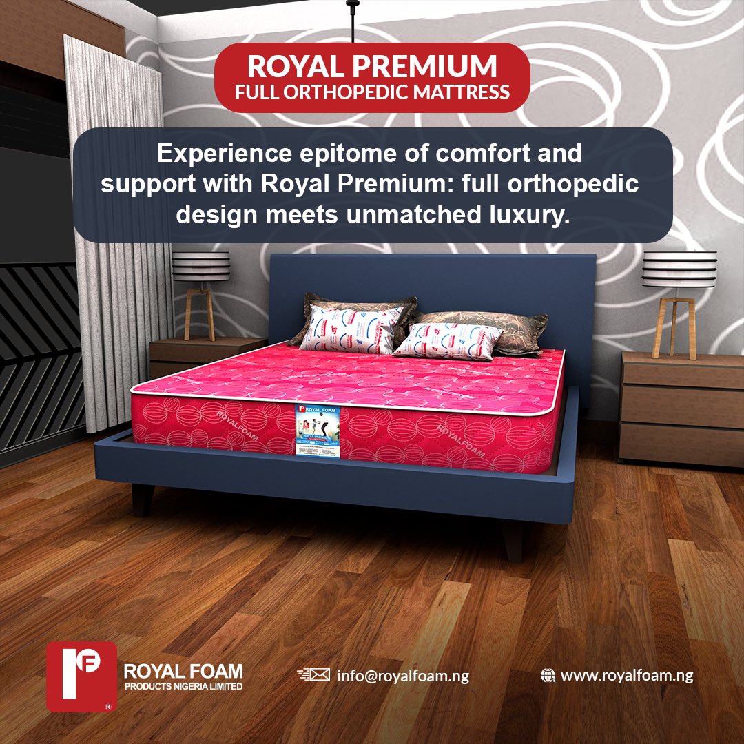 ROYAL PREMIUM
FULL ORTHOPEDIC MATTRESS

🛏️ “Step up to supreme comfort with Royal Premium!

Our full orthopedic mattress is the pinnacle of support, designed for those who value their health and well-being. 🌿

DM to find out if it's perfect for you!'🛏️
#goodsleep #orthopedics