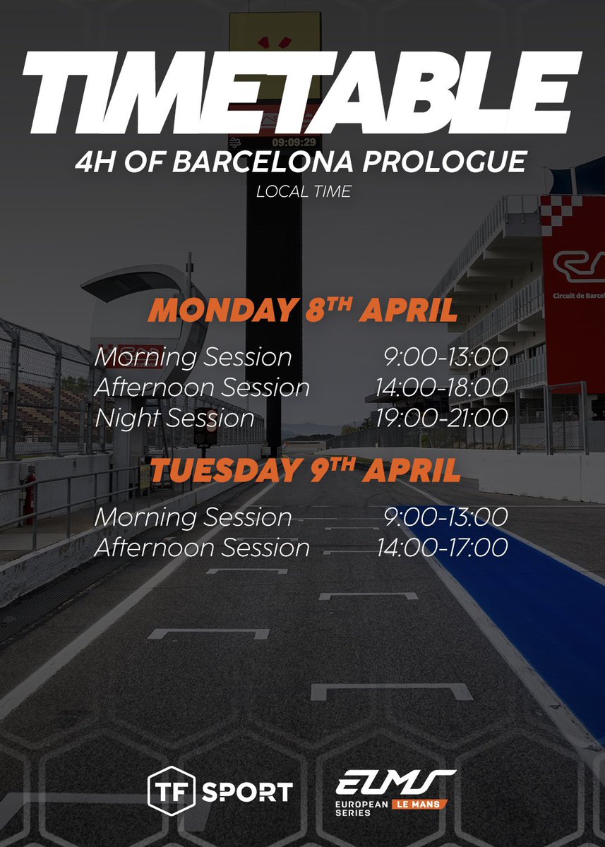 Today we’re starting to rumble the engines 🔥 Follow us to avoid missing a minute of the action on the track, let’s get the 2024 @EuropeanLMS season off to a good start 👊 #TFSport #ELMS #4HBarcelona #season2024 #ORLENTeamAObyTF