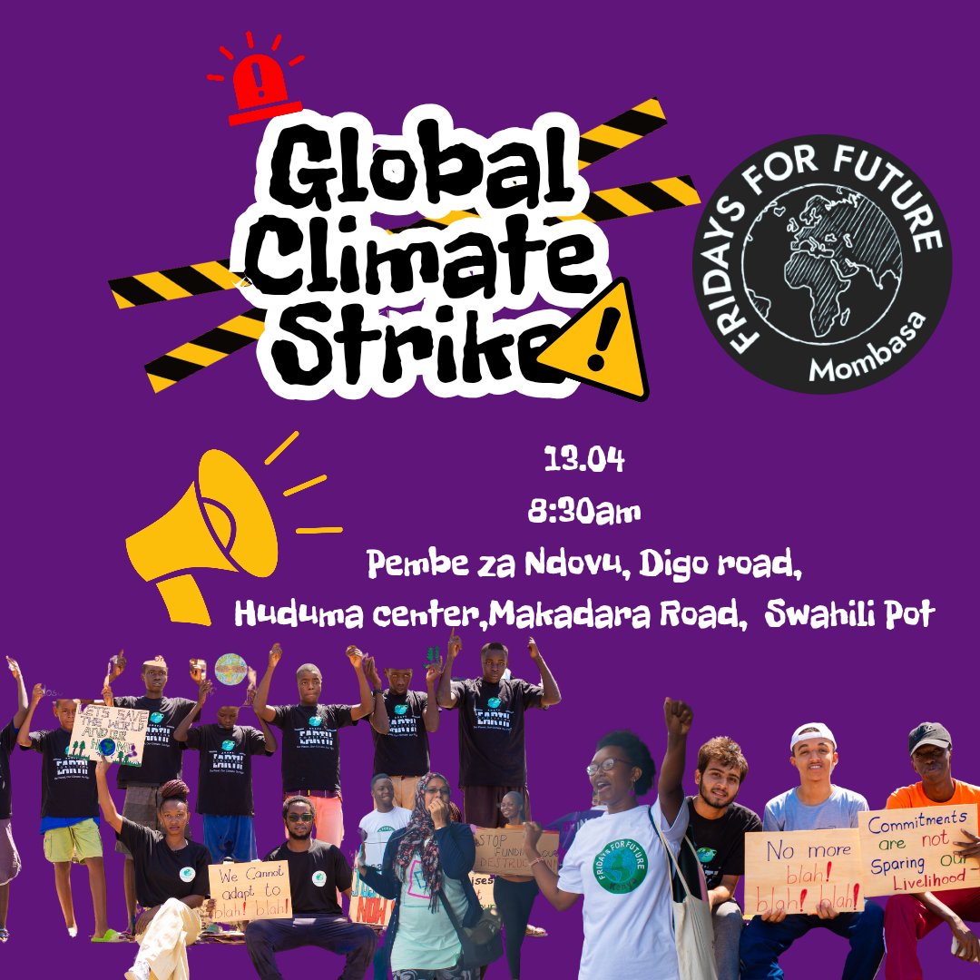 Hello X.. 5 DAYS TO GO!
 The Global Climate Strike is here... and we are going on the streets...
Climate justice isn't a privilege, it's a right. It's time to stand up for what's right. #ClimateJustice
@fridays_kenya
#ClimateEmergency #fossilfuelphaseout