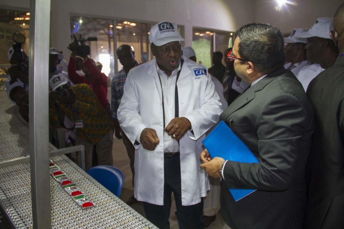 H.E John Mahama Inaugurated a 25,000MT Capacity tomato paste process facility for Conververia African Limited in Tema. 6 August 2015