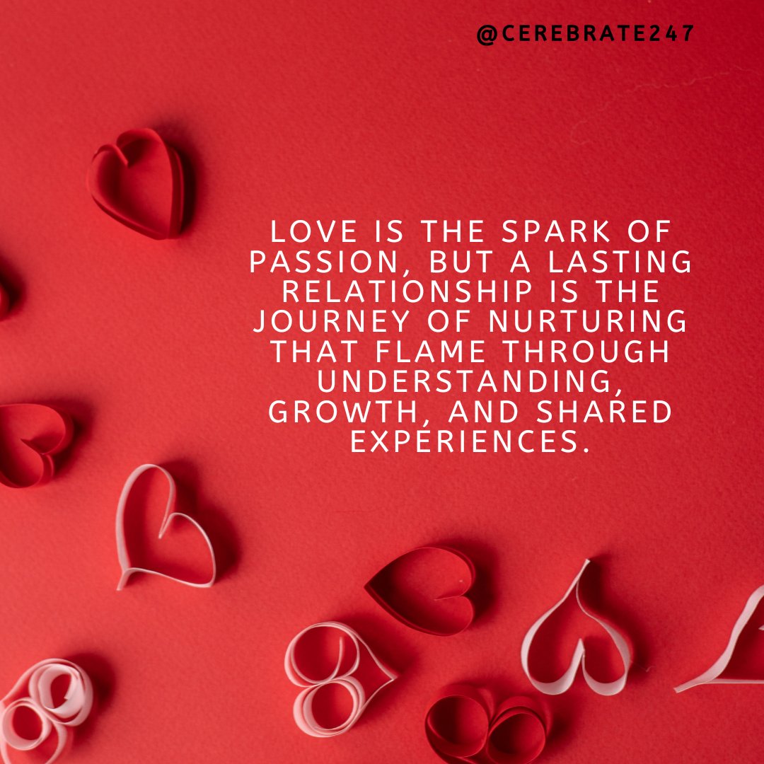 cerebrate_247's tweet image. A lasting relationship is the journey of nurturing the flame of love through understanding, growth, and shared experiences.

#BeyondLove #LoveAndCommitment #MoreThanLove #LoveAndUnderstanding #LoveAndEffort #BeyondTheSpark #LoveAndCommunication #RelationshipJourney