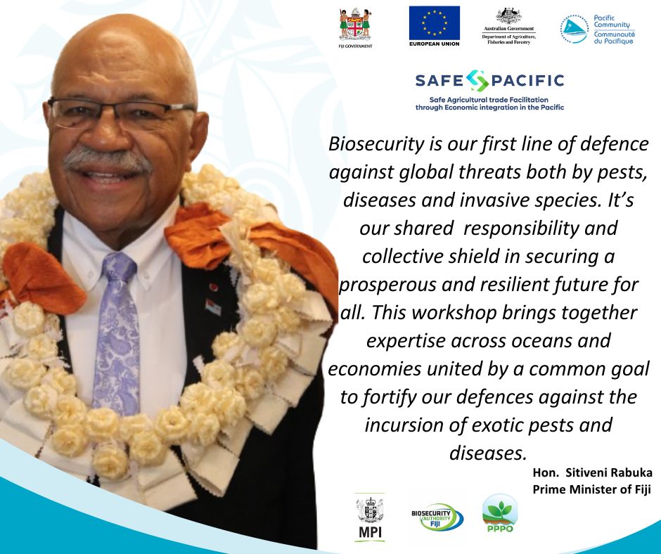 Biosecurity officials from 15 Pacific member countries are in Fiji this week to attend the ‘Early Warning Systems and Biosecurity Emergency Response Planning Workshop. Honorable Prime Minister of Fiji, officiated at the regional event. 👉 bit.ly/3xrgqLj