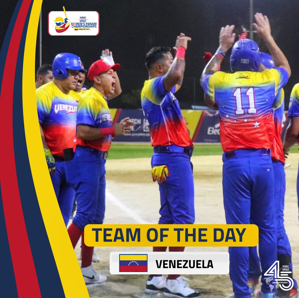 🥇🇻🇪 Venezuela Another fantastic performance by @fevesoftbol They are our @wbscamericas Team of the Day at Mens Panam @wbscamericas . #menspanam #softballpanam #wbscamericas #softballamericas🌎