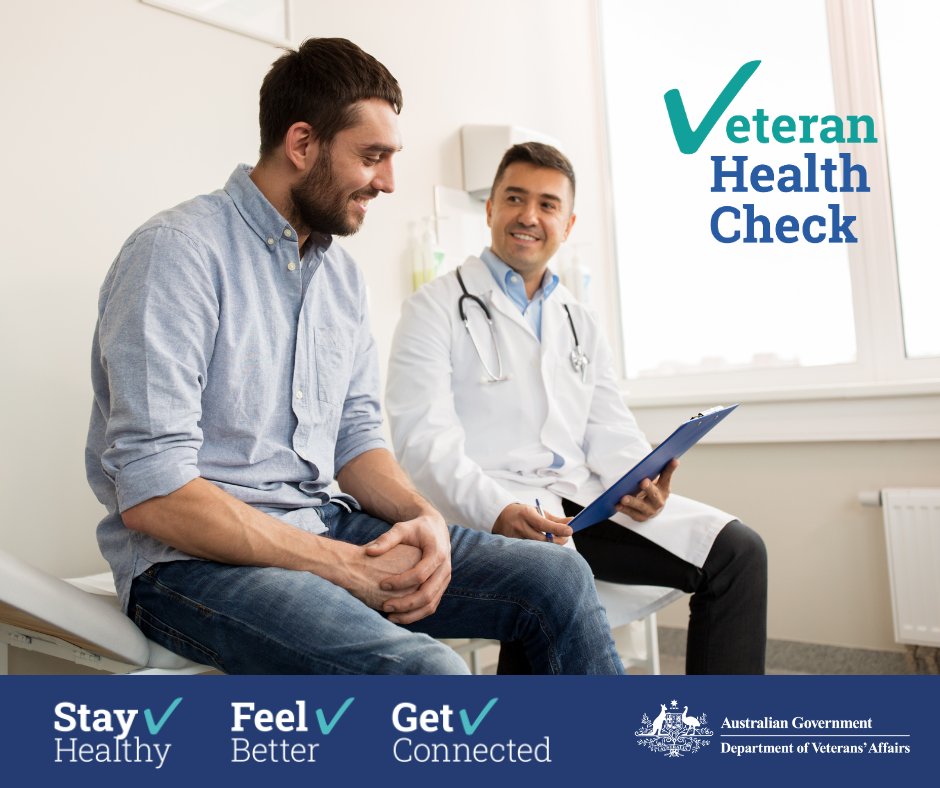 The Veterans’ Health Check can help you manage and take charge of your own health, take action to stay well, address health concerns early and develop a relationship with your GP. For more information on the Veterans’ Health Check, visit dva.gov.au/veteranhealthc…