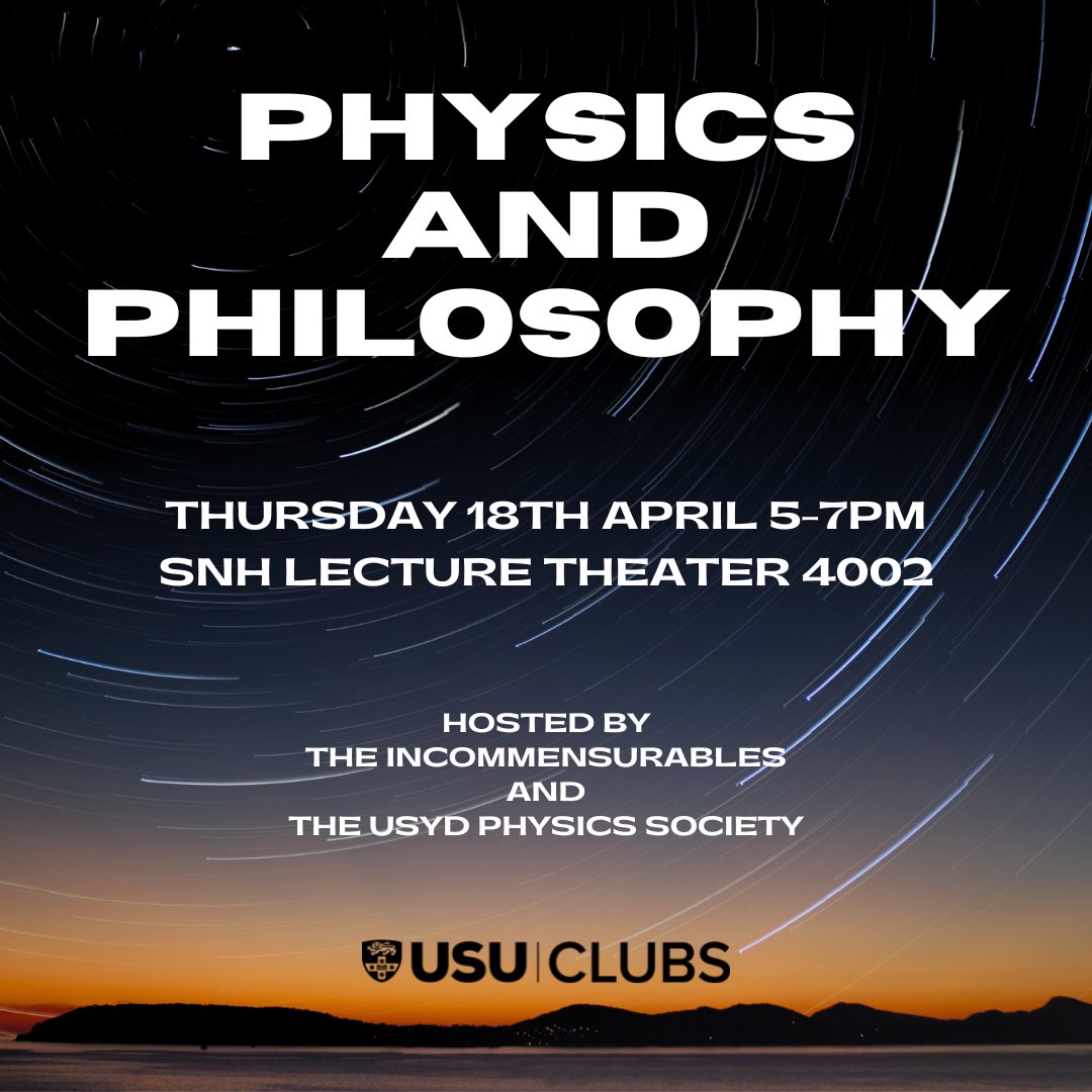 TheIncommensur1's tweet photo. We are (yet again!) hosting a collaborative event with our friends @USYD_PhySoc !!

Come along to hear our very own HPS and Physics academics explore the wonder and weirdness of quantum mechanics.

Also FREE FOOD AND DRINKS. https://t.co/Ld3aS8QSiF
