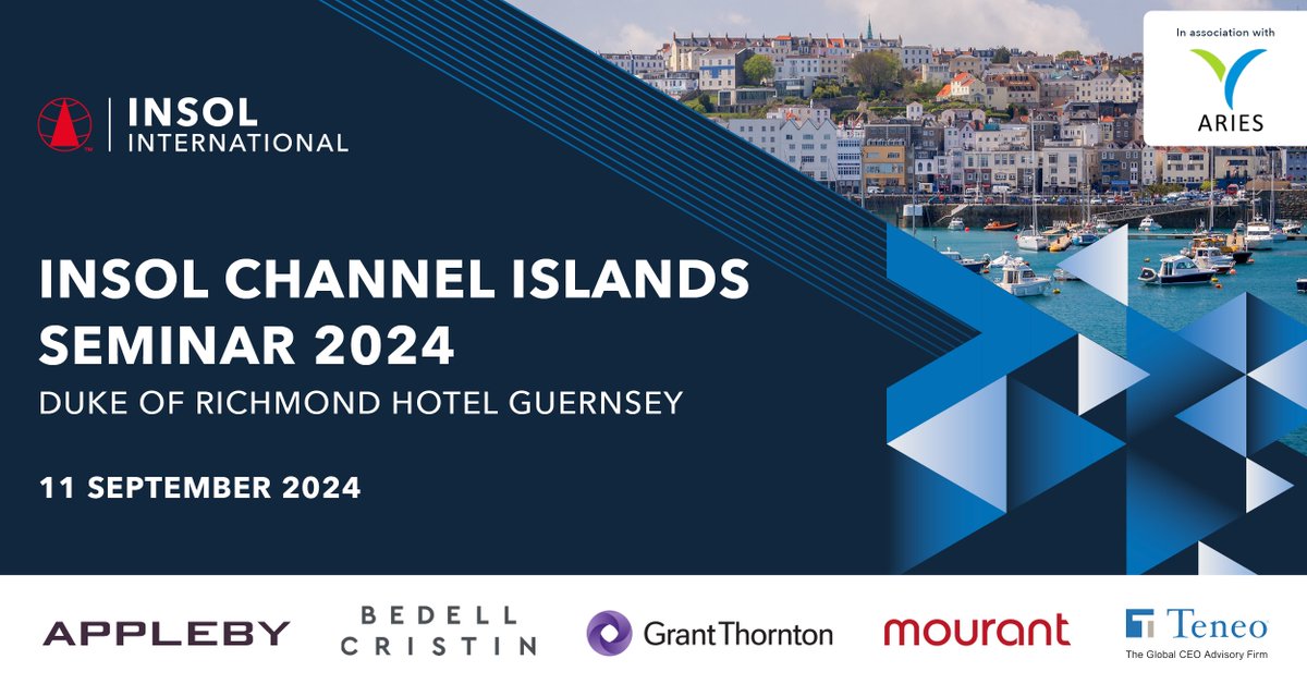 Registrations are now open for the INSOL International Channel Islands Seminar on Wednesday 11 September 2024, at the Duke of Richmond Hotel in St. Peter Port, Guernsey. Read the programme in full and secure your place at bit.ly/3U5vuak #Insolvency #Restructuring