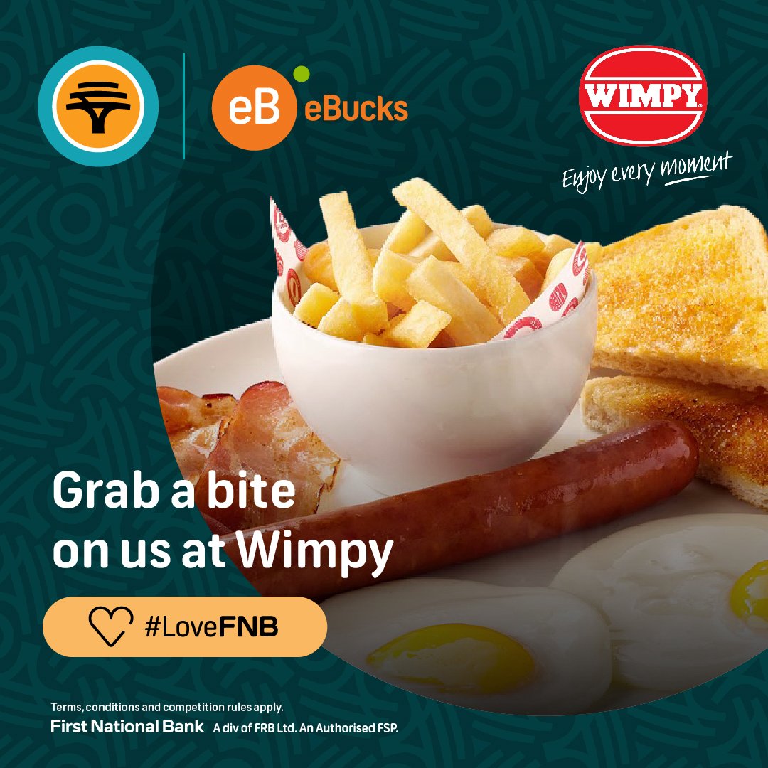 Redeem your complimentary Wimpy burger or breakfast voucher on the FNB App at participating Engen 1Stops to make it the best road trip 🍔. 𝗥𝗲𝗽𝗹𝘆 using #LoveFNB & tell us your favourite spot to stop during a road trip - & you could win a voucher to the value of R1k.