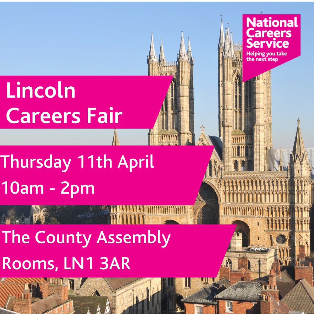 Mark your calendars - we're back in #Lincoln this Thursday 📆 A Careers Fair is the perfect opportunity to find out what jobs are available in your area and even talk to potential employers face-to-face about the roles on offer. We'll see you there 👋