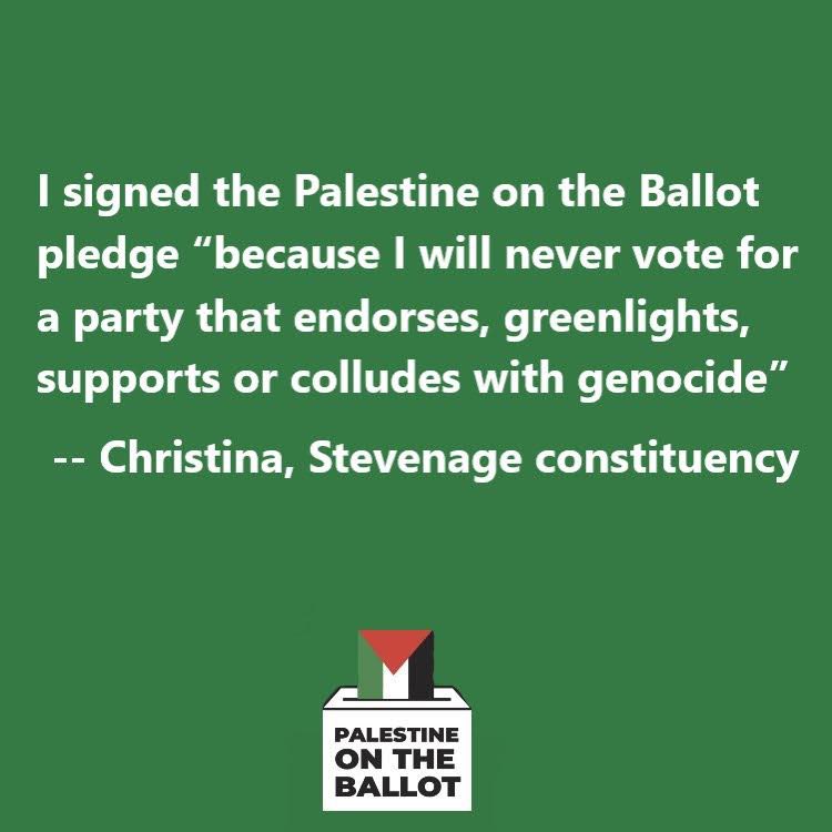Pledge not to vote for any party that isn’t serious about justice for Palestinians! 🇵🇸 Together we can put pressure on our politicians to do the right thing palestineontheballot.co.uk @PalestineBallot