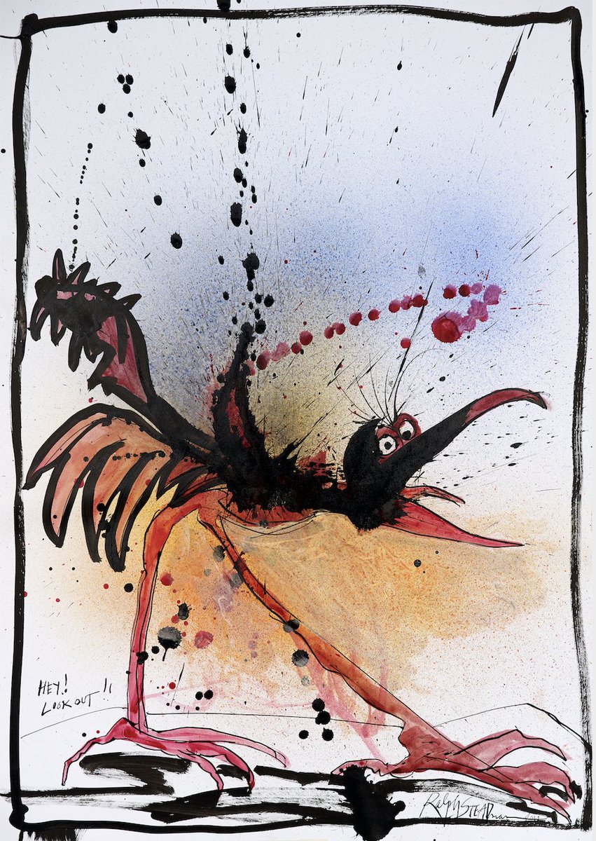 What's this Boid up to? What's your Boid up to? Drop your Boids in the comments and show them off! #DrawABirdDay #ExtinctBoids #RalphSteadman #Illustration