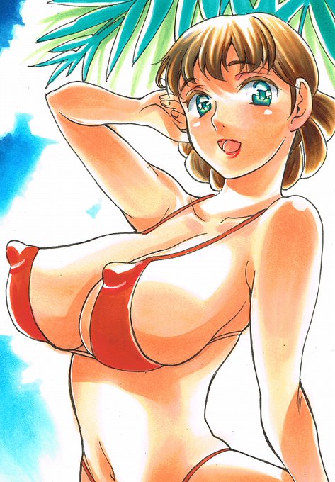 ヤフオク御落札御礼イラスト
季節はずれのビキニ千鶴さんです。 