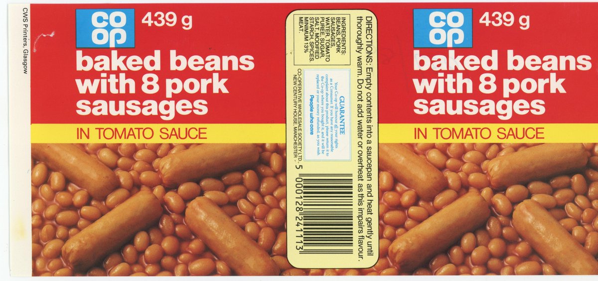 For @‌ARAScot #Archive30 today it’s #ArchiveFoodAndDrink. We have many examples of packaging in the #CoopArchive including this label for beans & sausages. We hope you have eaten already! You can see more examples of packaging on our Flickr site ow.ly/mYMU50Ra9vU #Coop180