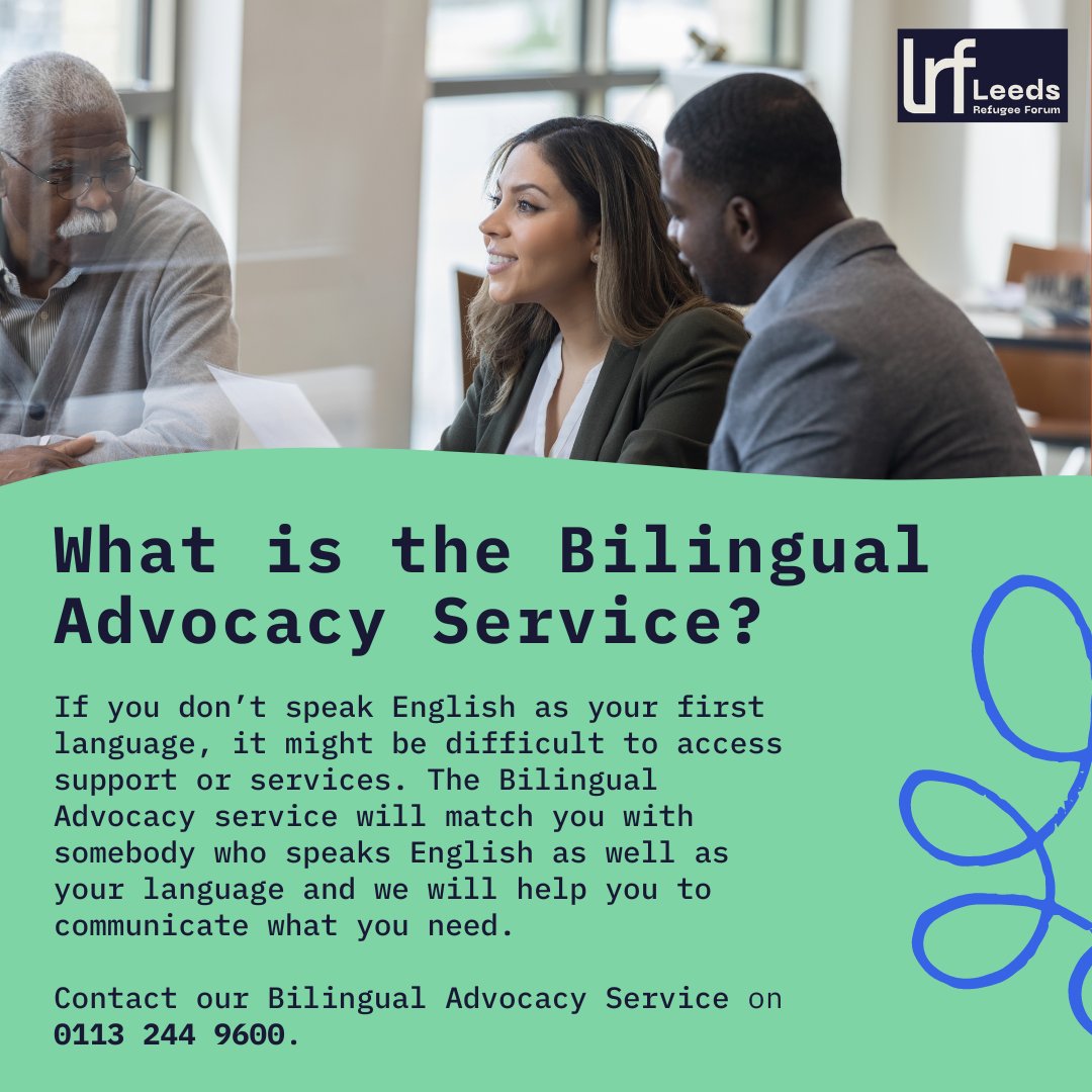 💬 Bilingual Advocacy Service 💁 If you need someone to speak up on your behalf, give us a call on 0113 244 9600. We will match you with someone who speaks your language or use one of our community translators!