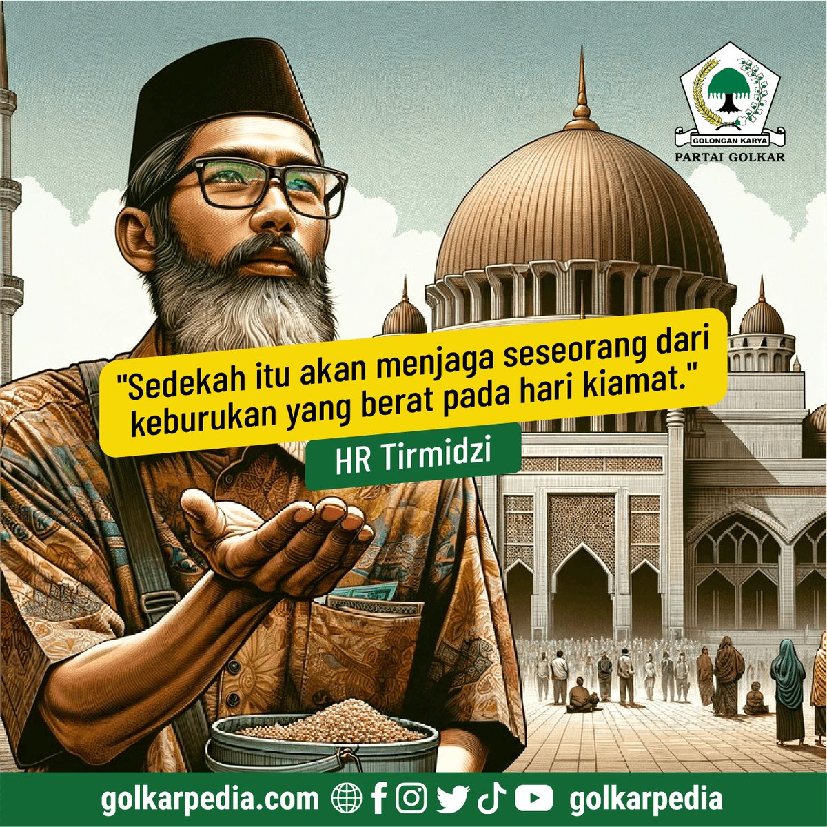 'Sedekah itu akan menjaga seseorang dari keburukan yang berat pada hari kiamat.' (HR Tirmidzi) Selamat Berpuasa Semoga Jadi Insan Bertaqwa #partaigolkar #ramadhan2024 #Ramadhan1445H #golkarpedia