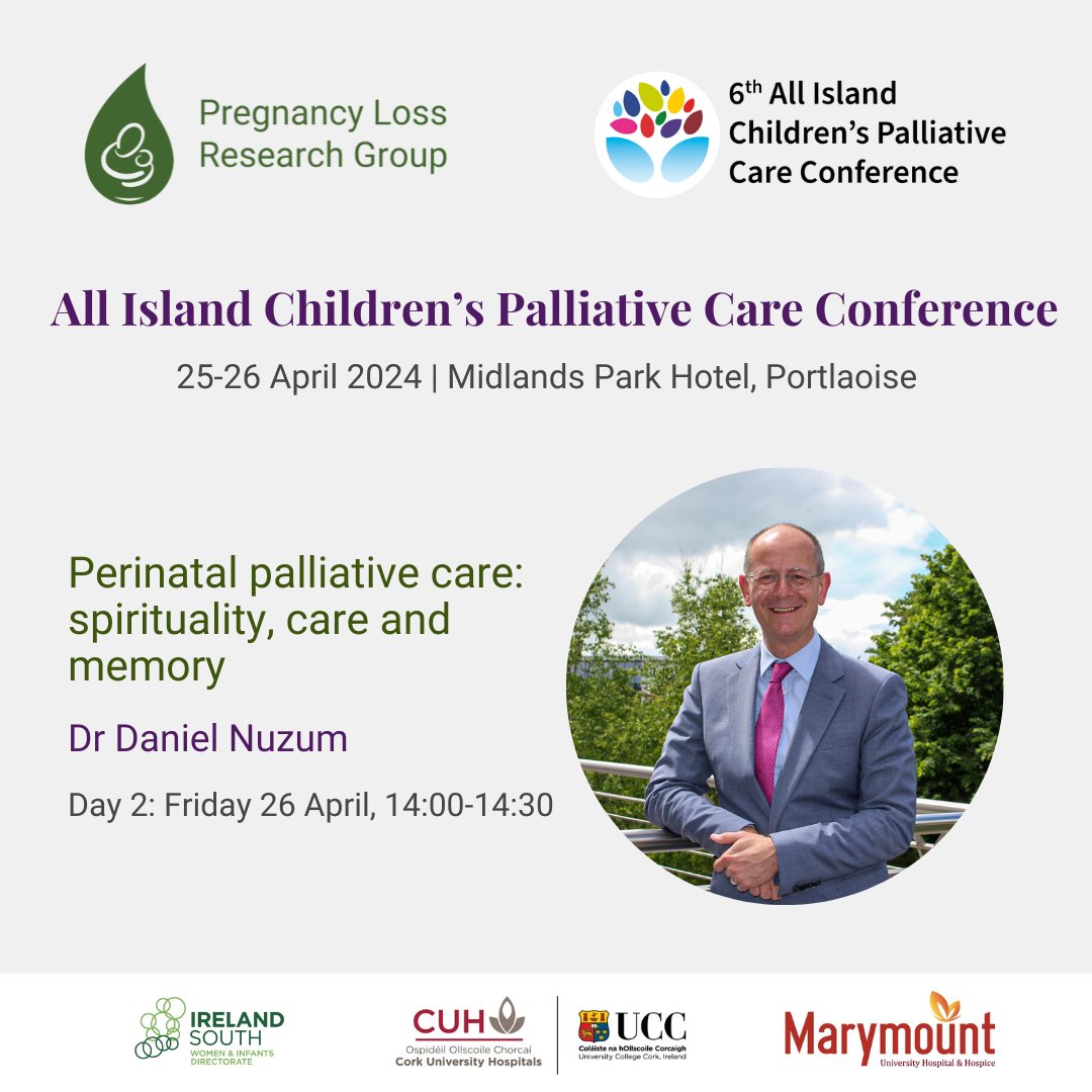📣 Dr @danielnuzum will speak about 'Perinatal palliative care: spirituality, care & memory' @cpcconf2024 ℹ️ #CPCC2024/to register: cpcc.ie ℹ️ #PerinatalPalliativeCare @ PLRG: ucc.ie/en/pregnancylo… ℹ️ #Spirituality @ PLRG: ucc.ie/en/pregnancylo…