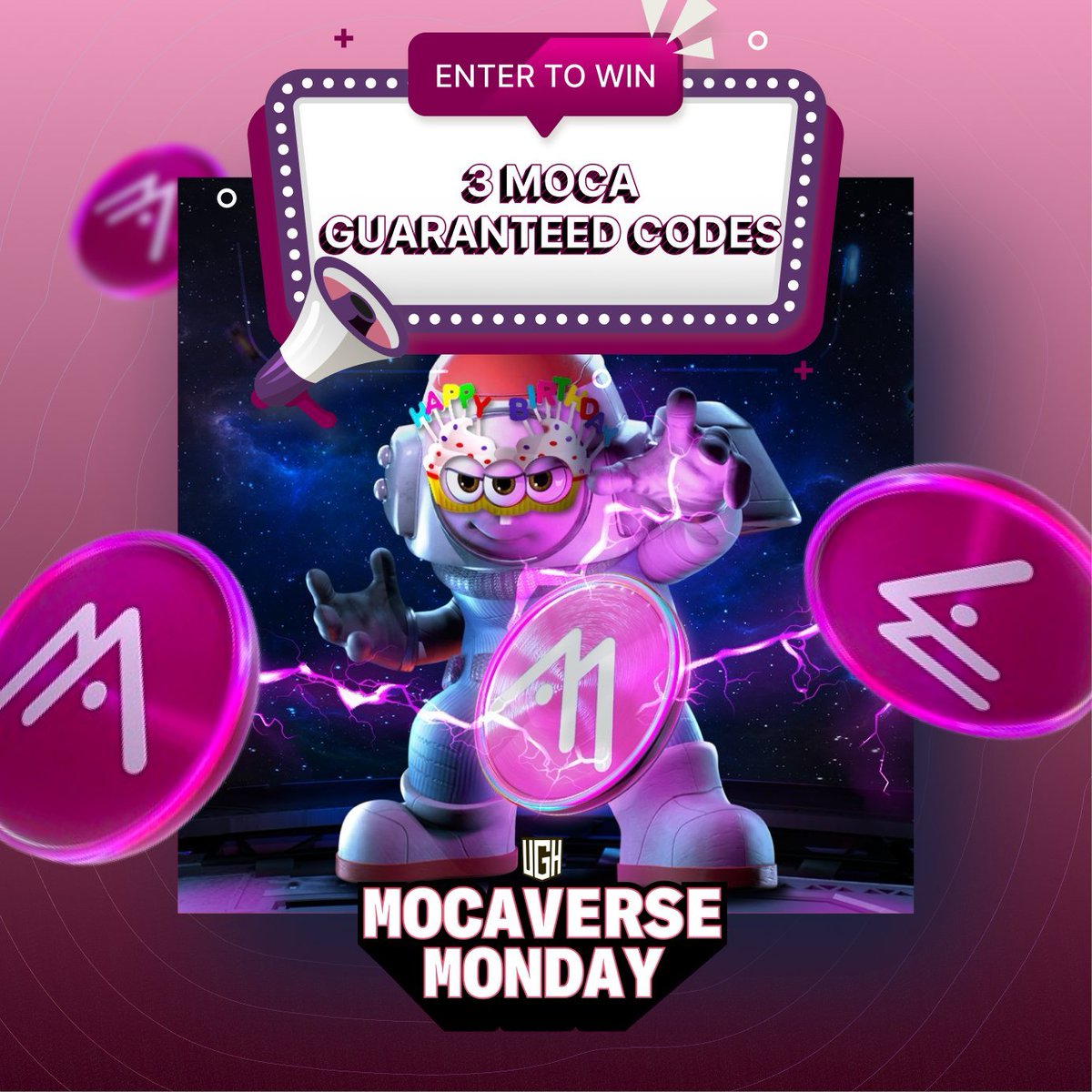 🏛️
🩷 MocaCoin Giveaway exclusive to UGH Community 
🩷 $MOCA Public SALE  
🩷 3 guaranteed codes to giveaway
 To enter:  
🟨 1. 🩵/ RT / set 🔔
🟨 2. Tag 3 frens
🟨 3. Follow
🟨 @MocaFoundation
🟨 <a href="/MocaverseNFT/">Mocaverse (old account)</a>
🟨 <a href="/Mocaverse_Hall/">UGH</a>
🟨 4. Join space 👇 to hear winner announced
⏰12H