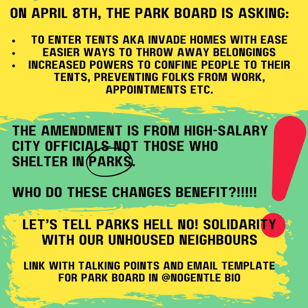 URGENT: @ParkBoard is proposing draconian amendments to the already violent shelter-in-place by-law for vote TOMORROW. Sign up here to speak by AGAINST this legislated attack on the poor by 12pm: vancouver.ca/your-governmen… And/or send an email: docs.google.com/document/d/12e…
