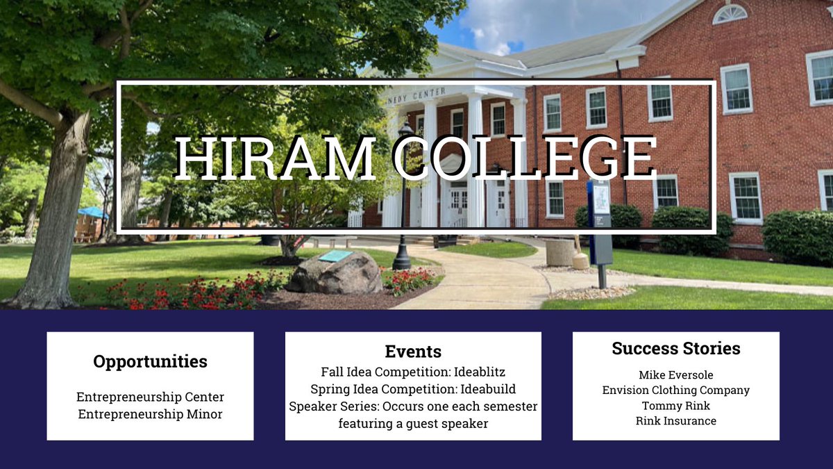 Inspiring Entrepreneurial Minds 💡📈 At Hiram College, their entrepreneurship programs provide the tools, mentorship, and real-world experiences to help budding entrepreneurs succeed. Check out the two success stories that have come from Hiram students!#Entrepreneurial #Hiram