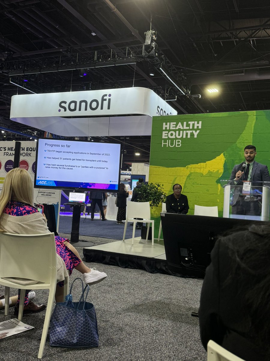 Amazing and inspiring talk today by: The Equity in Heart Transplant Project @TEHTP_INC and their work providing financial assistance for patients who need heart transplants! 🫀#ACC24 @DrNasrien @jllbmd @tracymakMD