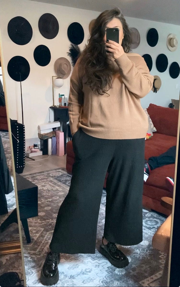 forever mood: a cozy sweater &amp; chunky shoes.