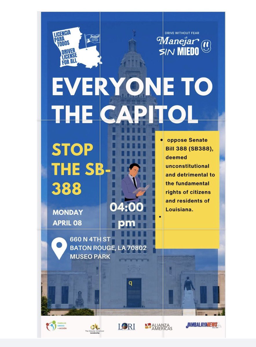🚨 URGENT ACTION NEEDED 🚨

We are calling on you ‘ll

Oppose Bill 388! Tomorrow, 4pm, your support is crucial. This bill threatens our rights and well-being. Stand with us at  the Capital. 

Let's protect our communities together!

#sayno #voteno #loricares