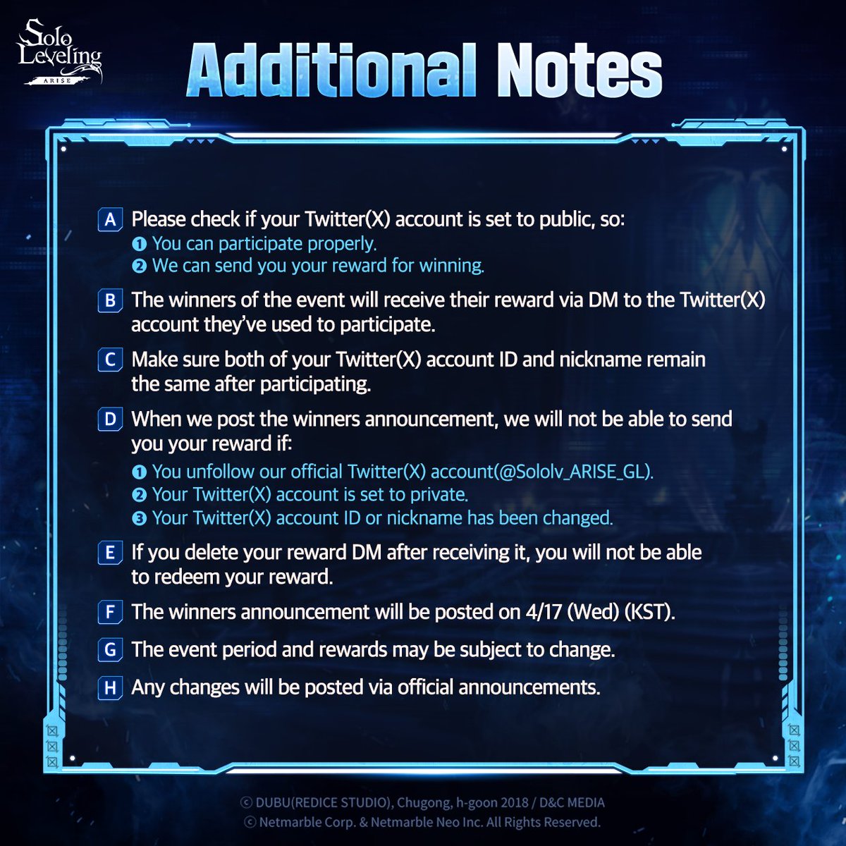 Sololv_ARISE_GL's tweet image. Solo Leveling #QuizEvent4

After defeating Igris through a fierce battle,
Sung Jinwoo receives a message from the System.

“THE ____ QUEST WILL NOW BEGIN.”

A. JOB CHANGE
B. SECRET
C. DAILY

#sololevelingARISE #sololeveling
#sololevelinggame #netmarble #SungJinwoo