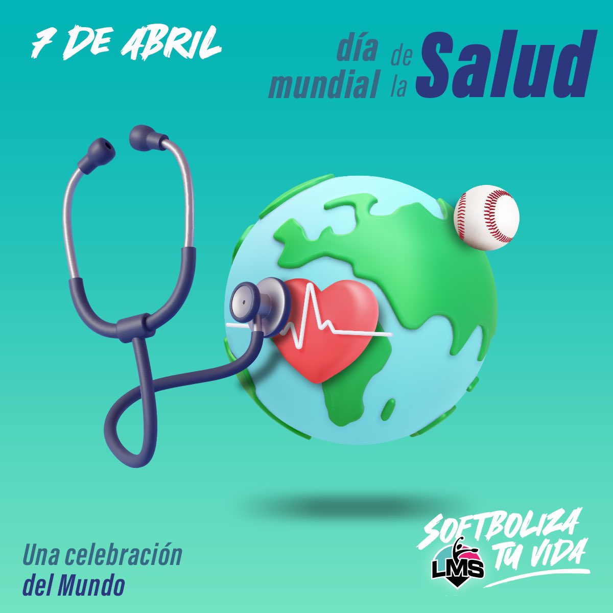 7 de abril 📅 | Día mundial de la salud Trabajemos para mantenerla 💪🏻 🥗 Nuestro reconocimiento a todo el sector salud que trabaja por el bienestar de cada uno de nosotros #SoftbolizaTuVida 🥎