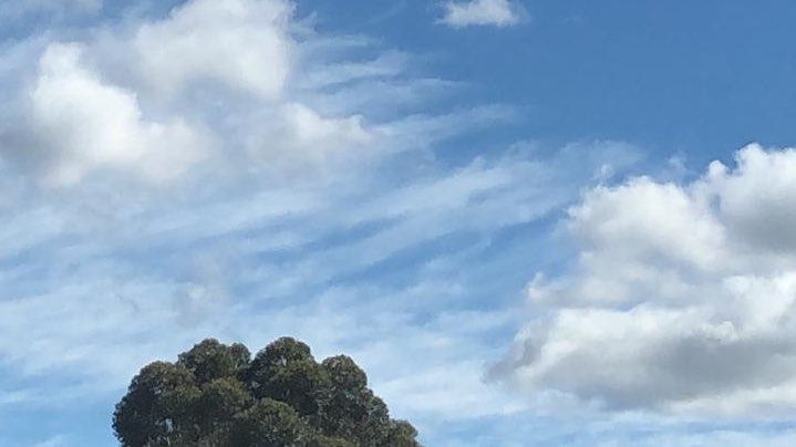 More GeoEngineering #WeatherModification Knox Vic 08-04-2024 Note the oddly shaped clouds….
