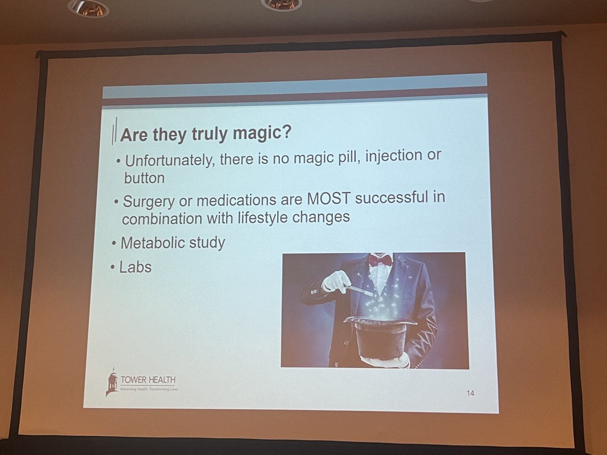 1/ fav slides @PA ⁦⁦@ASMBS⁩ Chapter mtg. Obesity#priority health concern in US yet we are relying on a miracle. Neither meds nor surgery is the simple solution w/out lifestyle changes. We need a comprehensive approach! ⁦⁦⁦⁦@ASMBSIH⁩ ⁦@IfsoSecretariat⁩