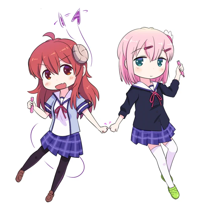 #対になってる絵をあげる #まちカドまぞく #シャミ子 #千代田桃 