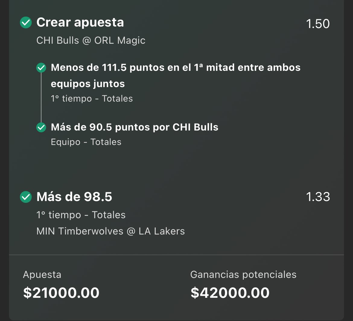 No somos los mejores apostadores del mundo, hay muchísimos mejores por todas partes 

Pero si tenemos LA MEJOR COMUNIDAD APOSTADORA y estamos haciendo HISTORIA JUNTOS 🔥🔥🔥🔥

$3,000 ———-> $42,000 

En menos de 12 horas ⏰totalmente GRATIS ✅✅✅✅✅

T.me/fr0stxr