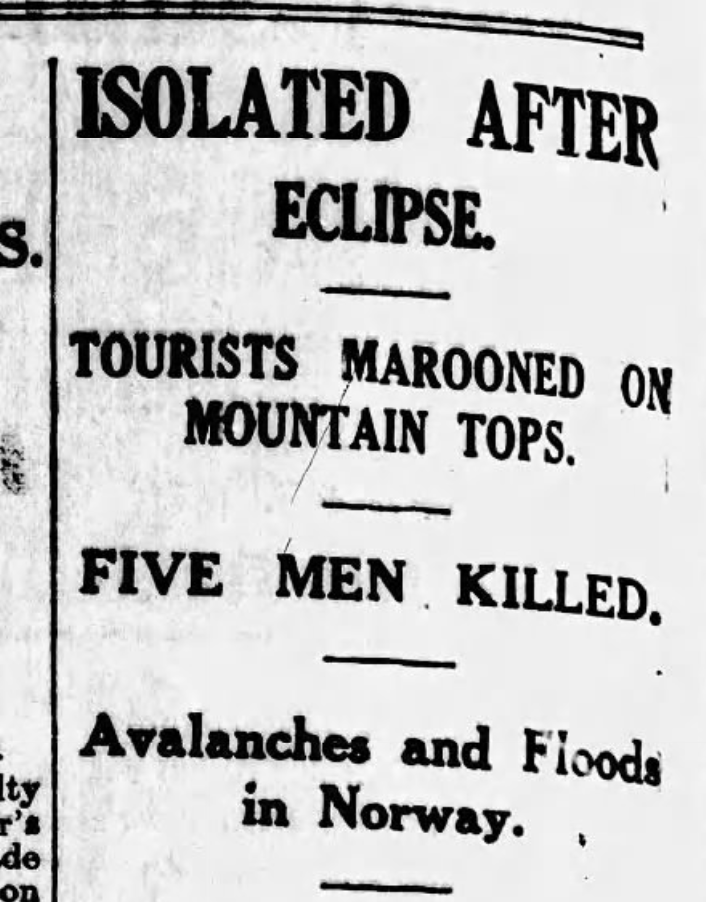 Eclipse tourism in 1927