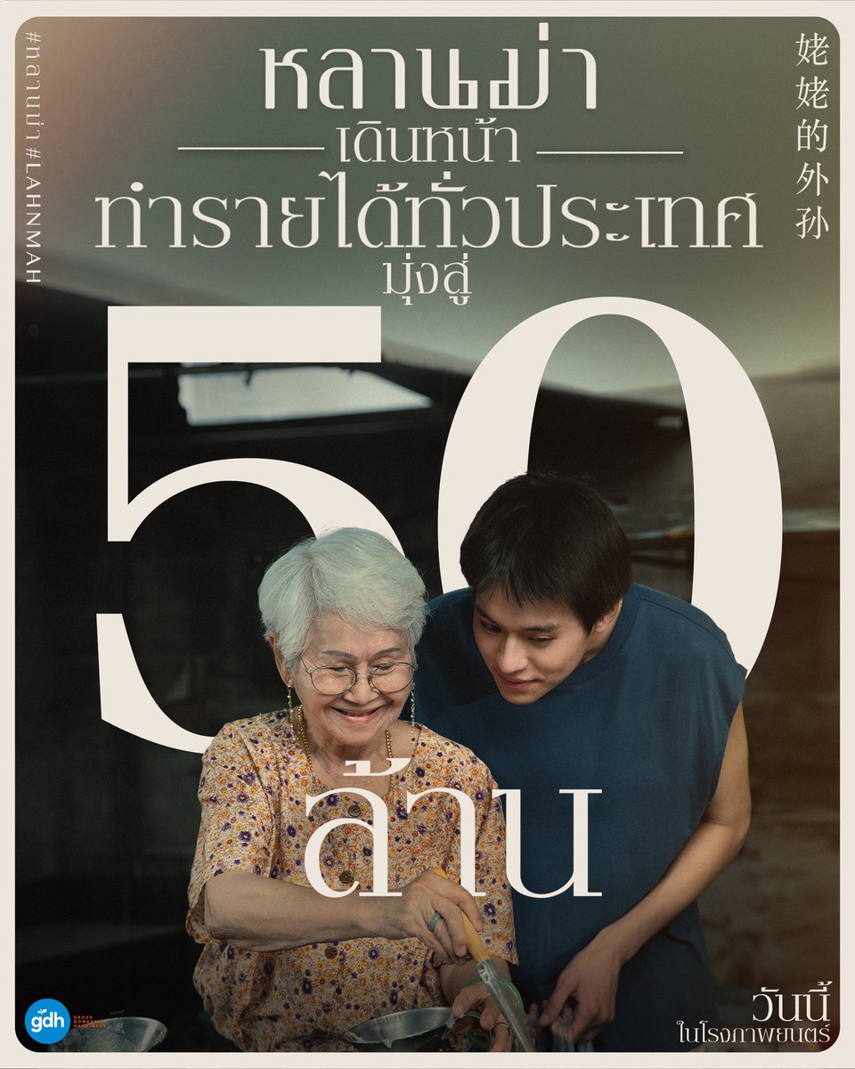 NAMWHANNNz's tweet photo. หลานม่า 👦🏻👵🏻

พฤ 4 วันแรกที่เข้าโรง: 21 ล้านบาท
ศ 5 วันที่ 2: ~29 ล้าน มุ่งหน้าสู่ 50 ล้านบาท
ส 6 วันที่ 3: ~30 ล้าน มุ่งหน้าสู่ 100 ล้านบาท อา 7 วันที่ 4: ~ 40 ล้าน ได้ใช้ #บิวกิ้นพระเอกGDHร้อยล้าน แล้วครับ 🧡✨

#หลานม่า #LAHNMAH
#bbillkin #บิวกิ้น https://t.co/TAio0ydFwD