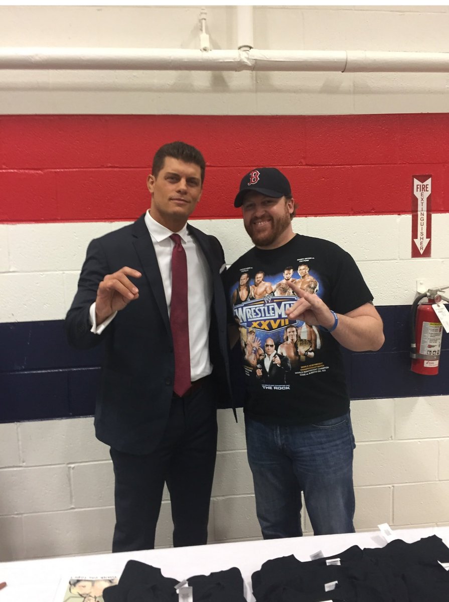 I met ⁦@CodyRhodes⁩ the same night I was introduced to ⁦@LWMaine⁩, January 2017. That night helped inspire me to enter the business more than a year later. Glad to see his dream come true. #WWE #WrestleMania #WrestleMania40 #finishthestory