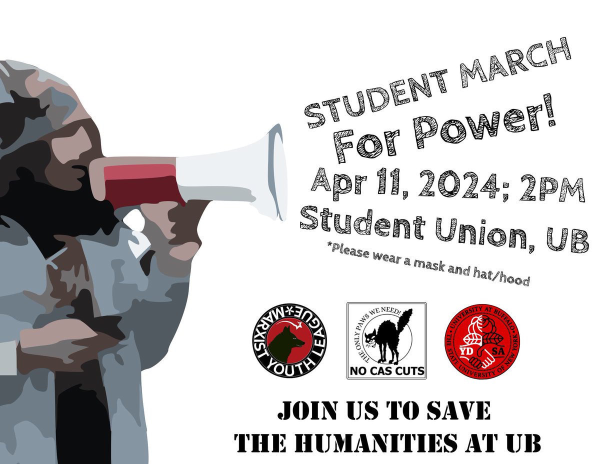 We’re having a protest/march on Thursday to raise awareness and oppose the current cuts taking place in the college of arts and science. We need as many people as we can get, so spread this around!