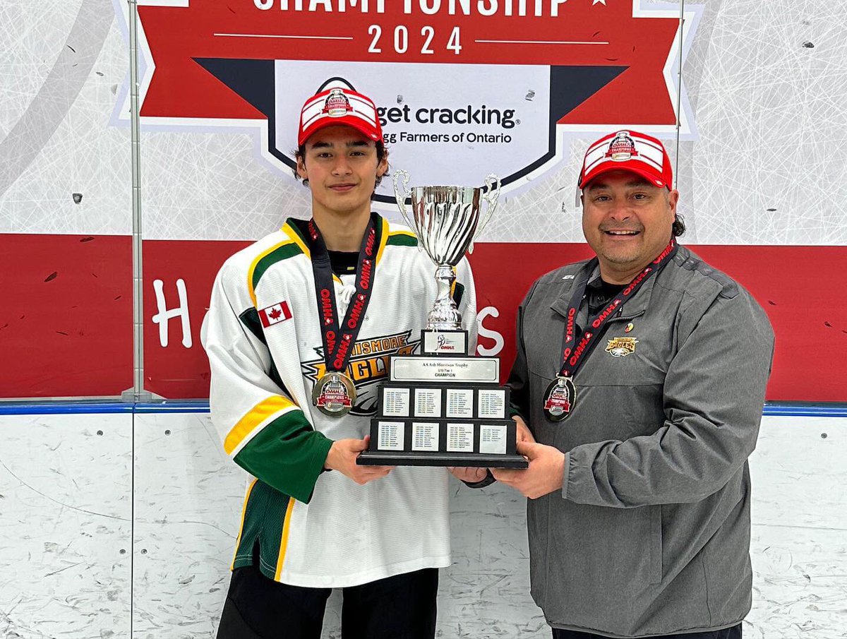 Congratulations to Curve Lake First Nation player Camden Williams and Coach Mike Williams, and the Ennismore Eagles U15B for winning the OMHA Tier 1 Championships!